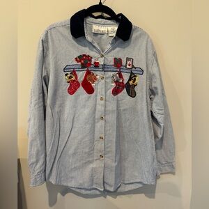 Casey and Max Holiday Button Down Shirt